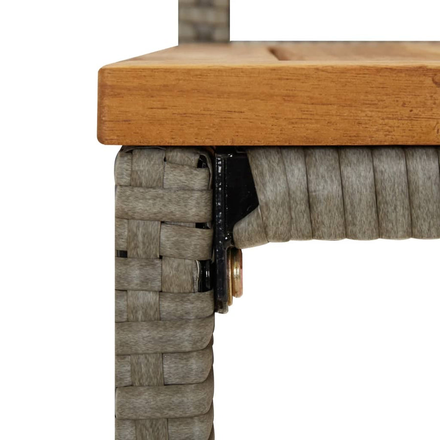 Barkrukken 4 St Poly Rattan En Massief Acaciahout Grijs