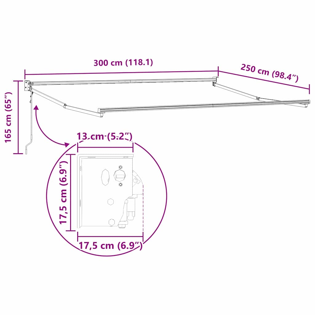 Markies Wit 3 x 2,5 m Metaal