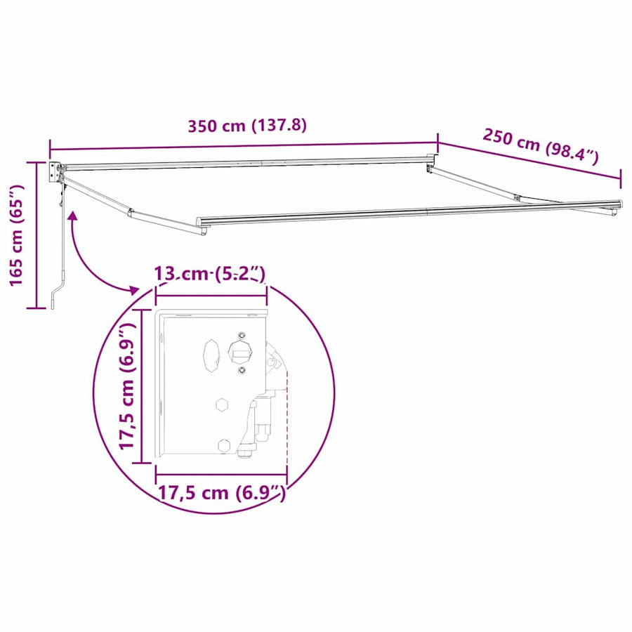 Markies Wit 3,5 x 2,5 m Metaal