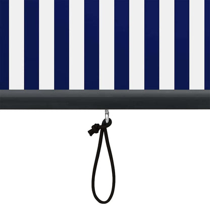Rolgordijn Blauw en Wit 180 x 250 cm Stof en Aluminium