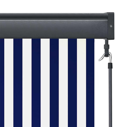 Rolgordijn Blauw en Wit 180 x 250 cm Stof en Aluminium