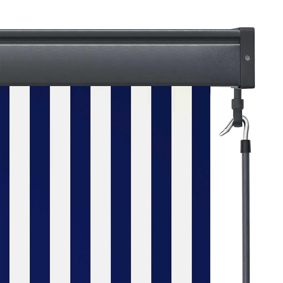Rolgordijn Blauw en Wit 180 x 250 cm Stof en Aluminium
