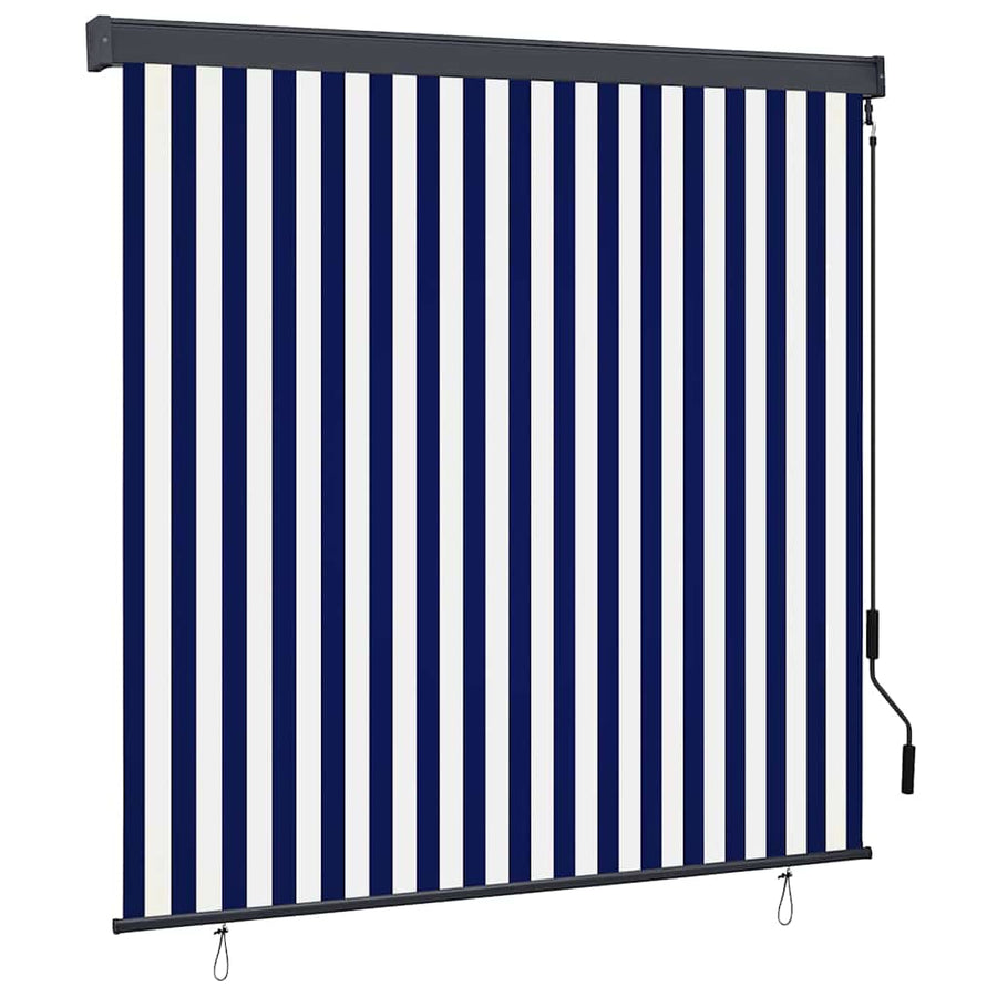 Rolgordijn Blauw en Wit 180 x 250 cm Stof en Aluminium