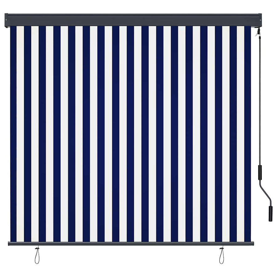 Rolgordijn Blauw en Wit 180 x 250 cm Stof en Aluminium