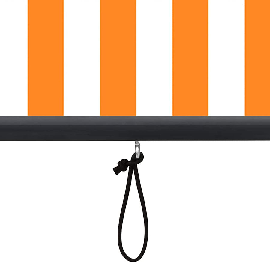 Rolgordijn Wit en Oranje 180 x 250 cm Stof en Aluminium