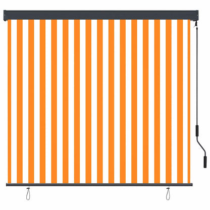 Rolgordijn Wit en Oranje 180 x 250 cm Stof en Aluminium