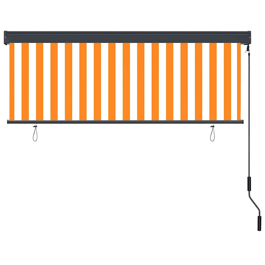 Rolgordijn Wit en Oranje 180 x 250 cm Stof en Aluminium