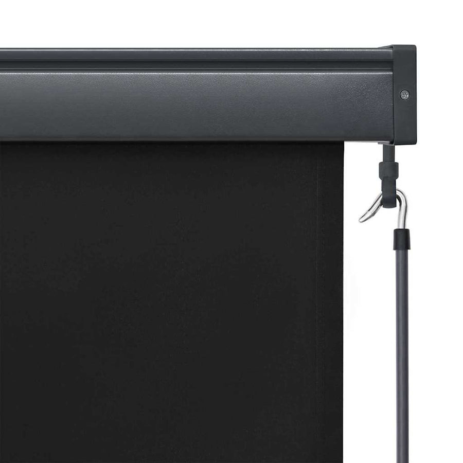 Rolgordijn Gestreept Antraciet 180 x 250 cm Stof en Aluminium