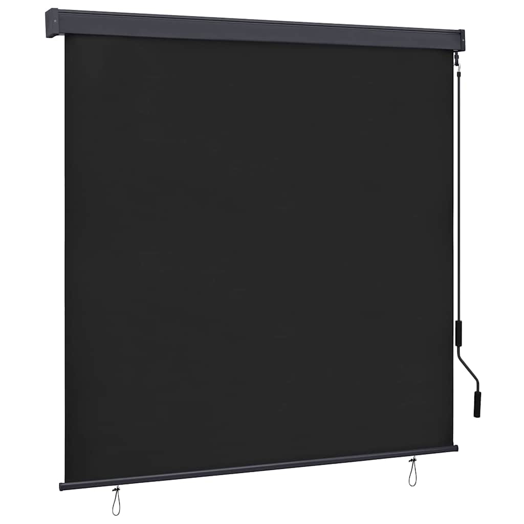 Rolgordijn Gestreept Antraciet 180 x 250 cm Stof en Aluminium