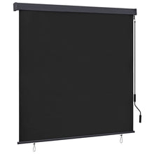 Rolgordijn Gestreept Antraciet 180 x 250 cm Stof en Aluminium