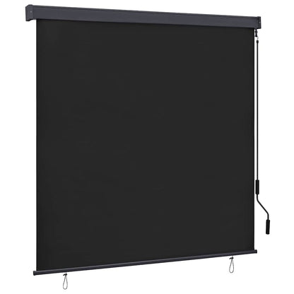 Rolgordijn Gestreept Antraciet 180 x 250 cm Stof en Aluminium
