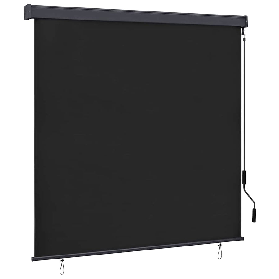 Rolgordijn Gestreept Antraciet 180 x 250 cm Stof en Aluminium