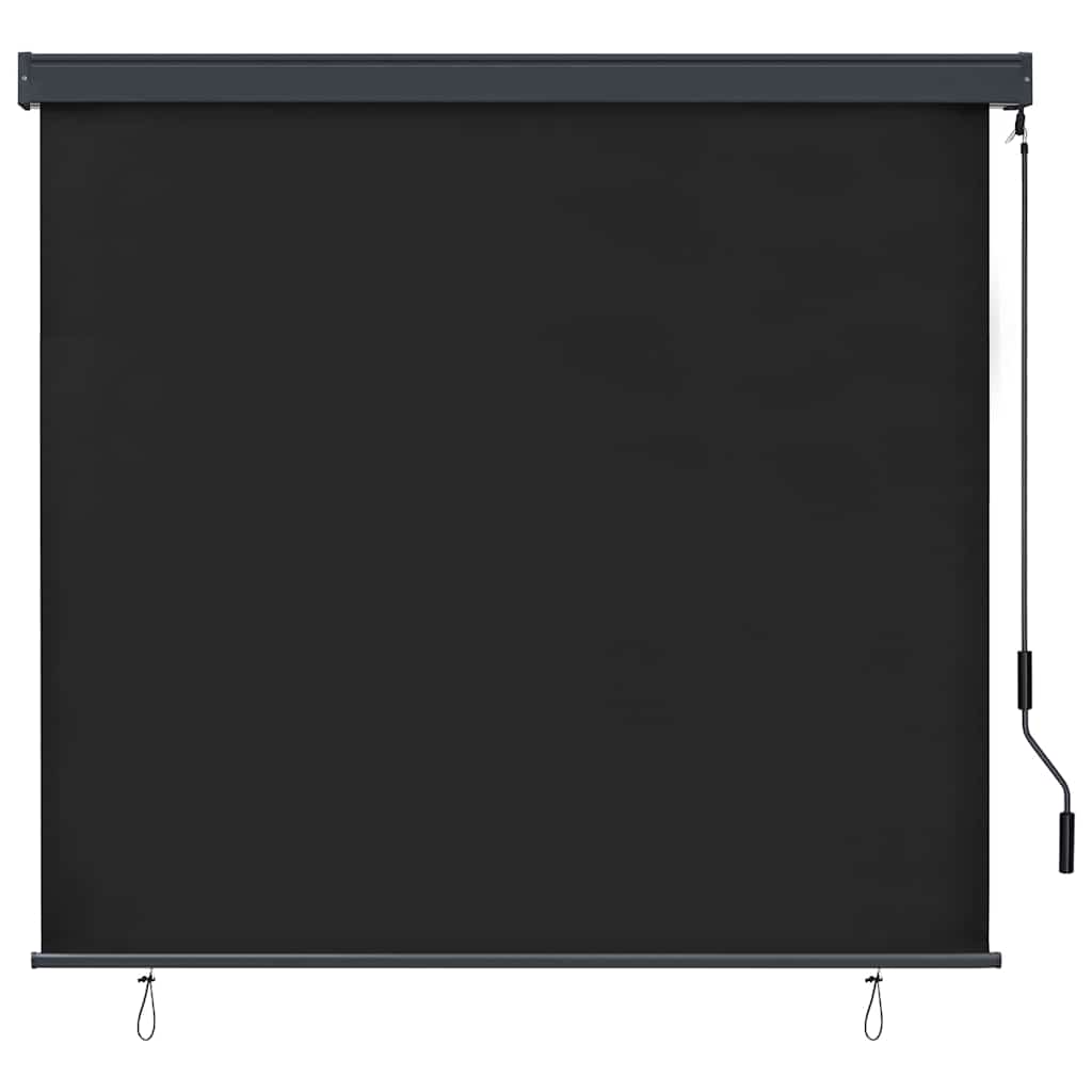 Rolgordijn Gestreept Antraciet 180 x 250 cm Stof en Aluminium