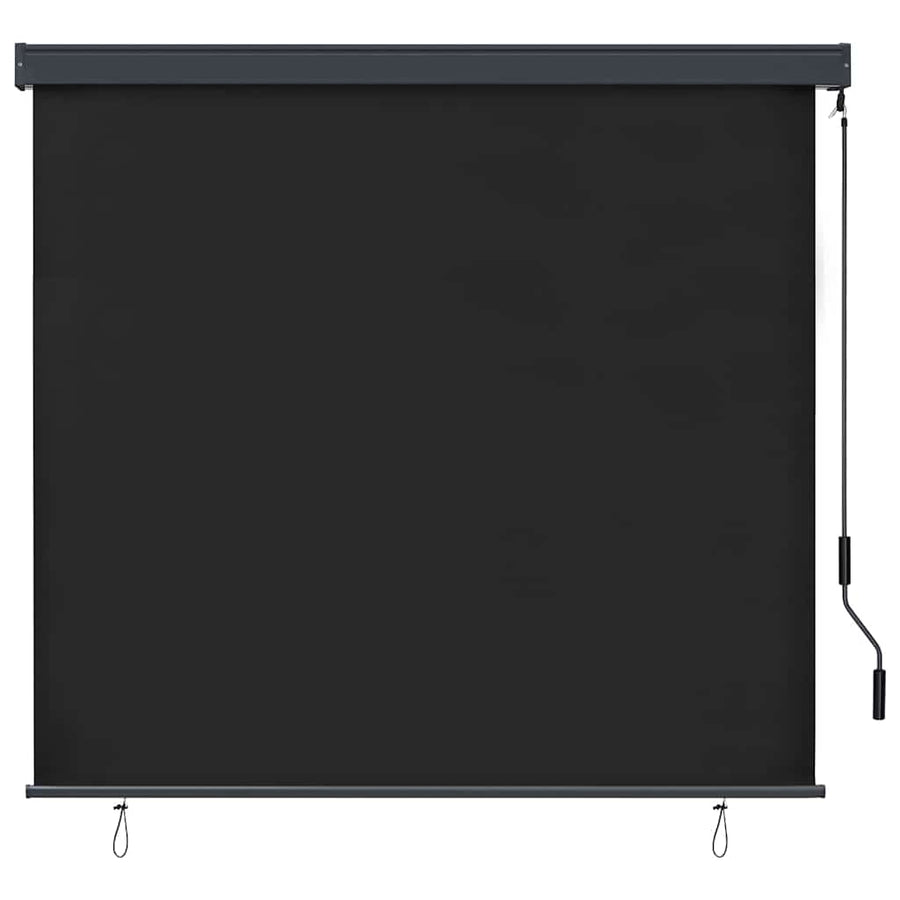 Rolgordijn Gestreept Antraciet 180 x 250 cm Stof en Aluminium