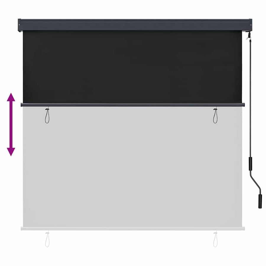 Rolgordijn Gestreept Antraciet 180 x 250 cm Stof en Aluminium