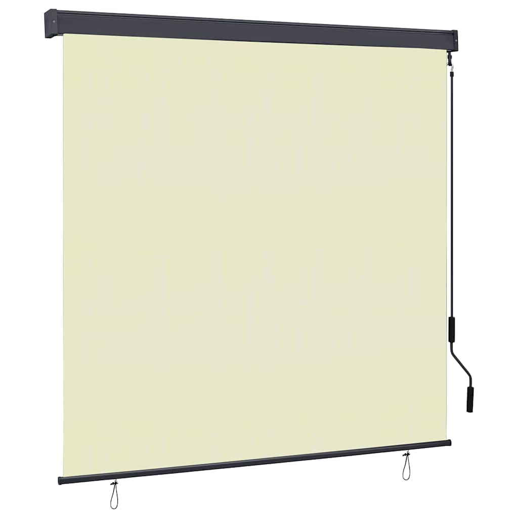 Rolgordijn met gordijnen Crème 180 x 250 cm Stof en Aluminium