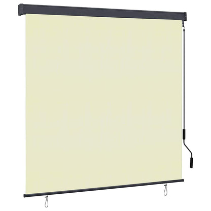 Rolgordijn met gordijnen Crème 180 x 250 cm Stof en Aluminium