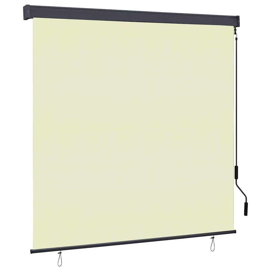 Rolgordijn met gordijnen Crème 180 x 250 cm Stof en Aluminium