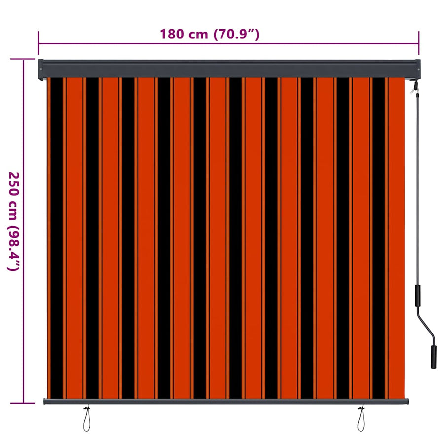 Rolgordijn Oranje en Bruin 180 x 250 cm Stof en Aluminium