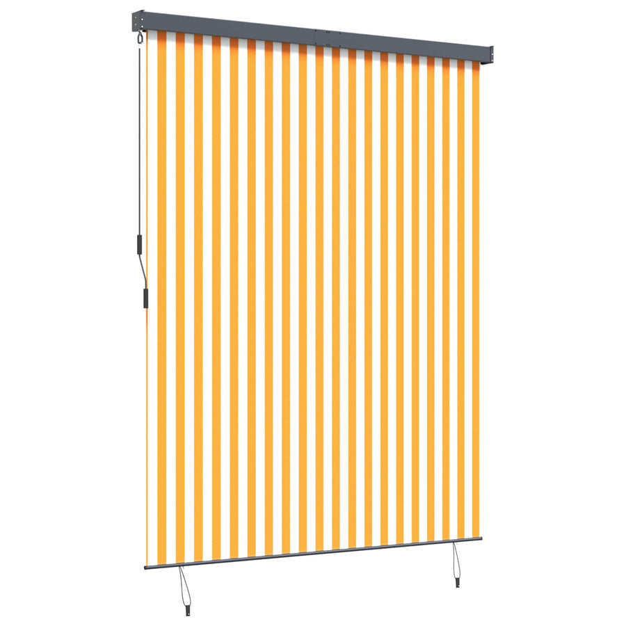 Rolgordijn Wit en Oranje 200 x 250 cm Stof en Aluminium