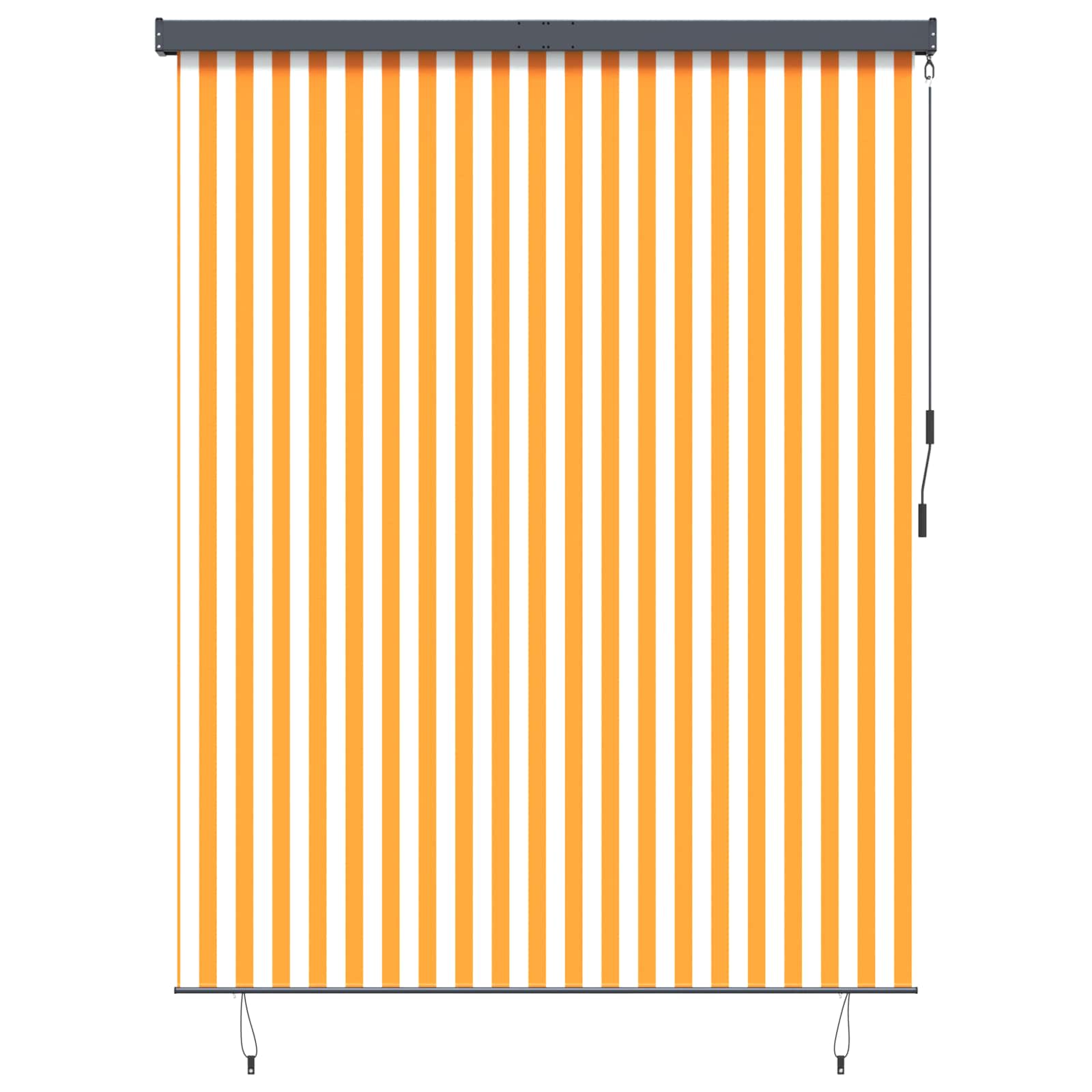 Rolgordijn Wit en Oranje 200 x 250 cm Stof en Aluminium