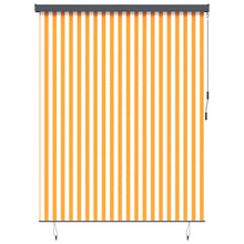 Rolgordijn Wit en Oranje 200 x 250 cm Stof en Aluminium