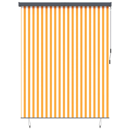 Rolgordijn Wit en Oranje 200 x 250 cm Stof en Aluminium