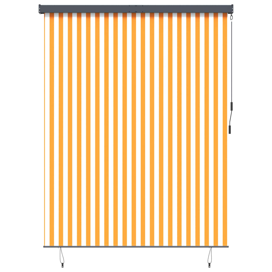 Rolgordijn Wit en Oranje 200 x 250 cm Stof en Aluminium