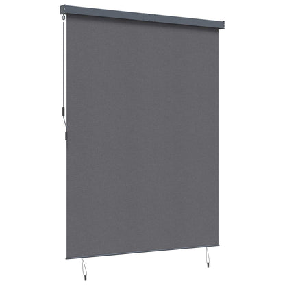 Rolgordijn Gestreept Antraciet 200 x 250 cm Stof en Aluminium