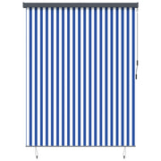 Rolgordijn 200x250 cm stof aluminium blauw wit