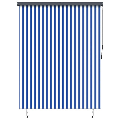 Rolgordijn Blauw En Wit 200 X 250 Cm Stof En Aluminium
