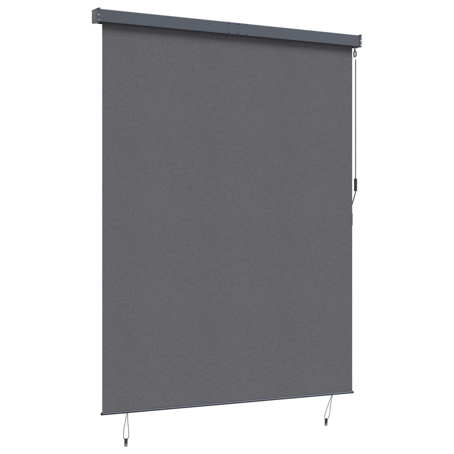 Rolgordijn Gestreept Antraciet 200 x 250 cm Stof en Aluminium