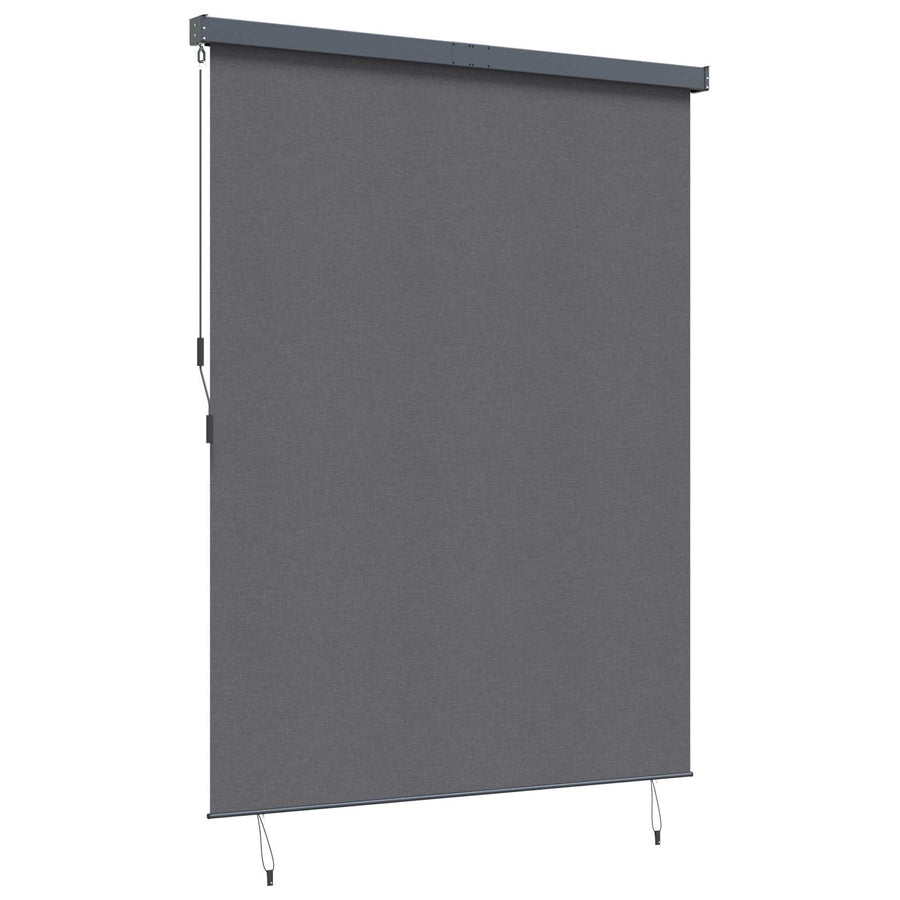 Rolgordijn Gestreept Antraciet 200 x 250 cm Stof en Aluminium