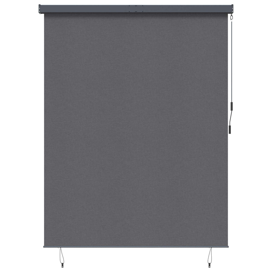 Rolgordijn Gestreept Antraciet 200 x 250 cm Stof en Aluminium
