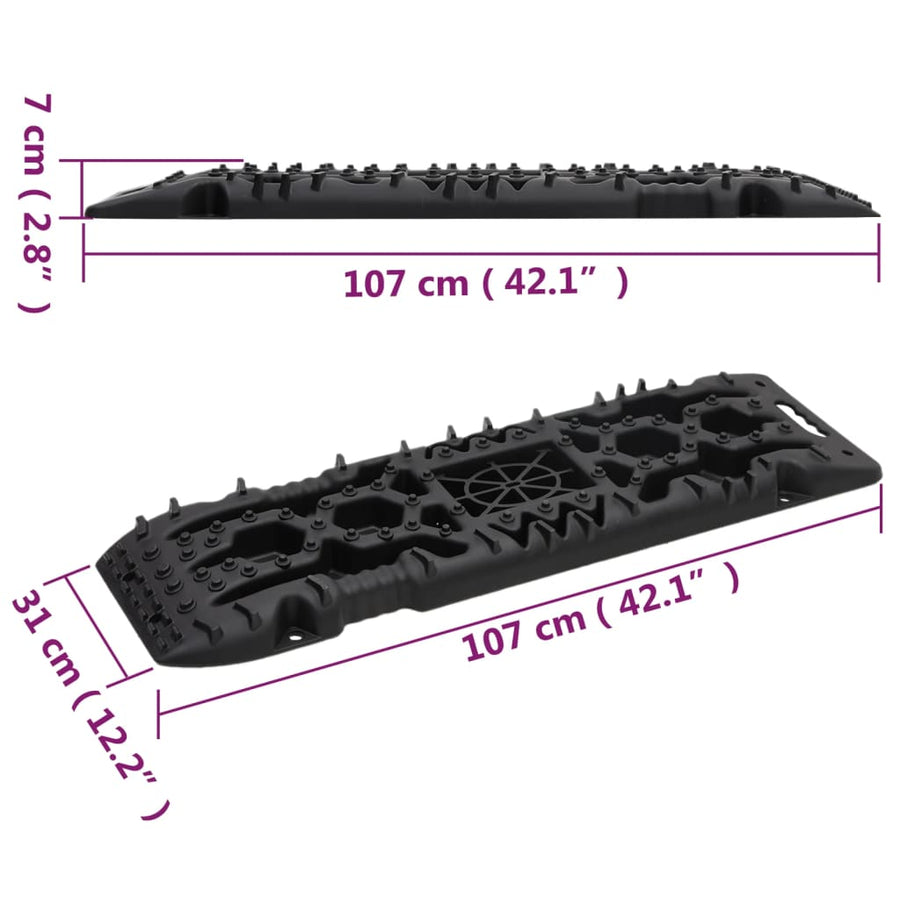 Gripplaten 2 St 107X31X7 Cm Nylon Zwart