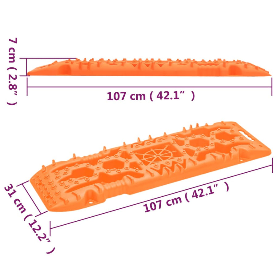Gripplaten 2 st 107x31x7 cm nylon oranje