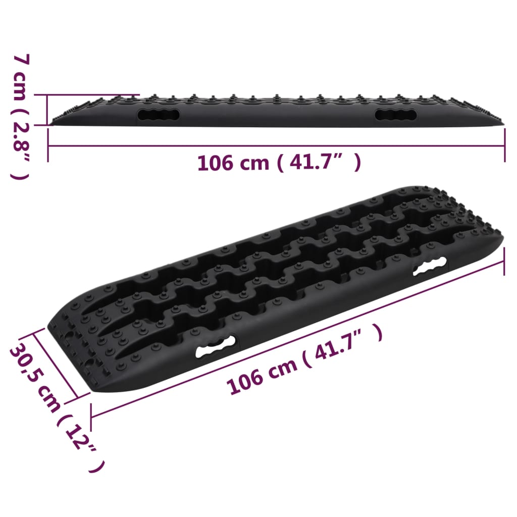 Gripplaten 2 St 106X30,5X7 Cm Nylon Zwart