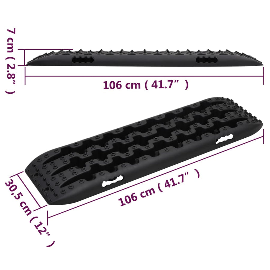 Gripplaten 2 St 106X30,5X7 Cm Nylon Zwart