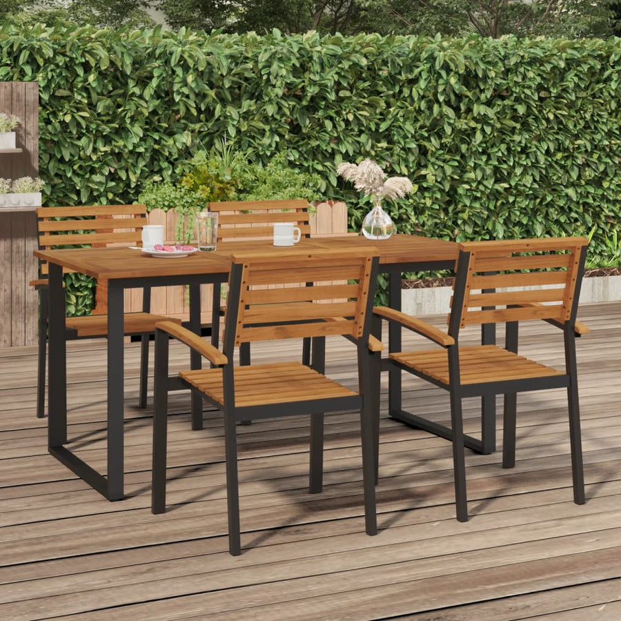 Tuintafel Met U-Vormige Poten Massief Acaciahout 160 x 80 x 75 cm