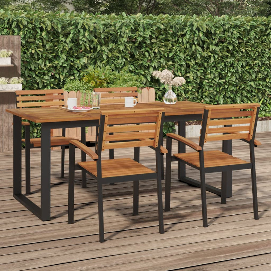 Tuintafel Met U-Vormige Poten Massief Acaciahout 180 x 90 x 75 cm