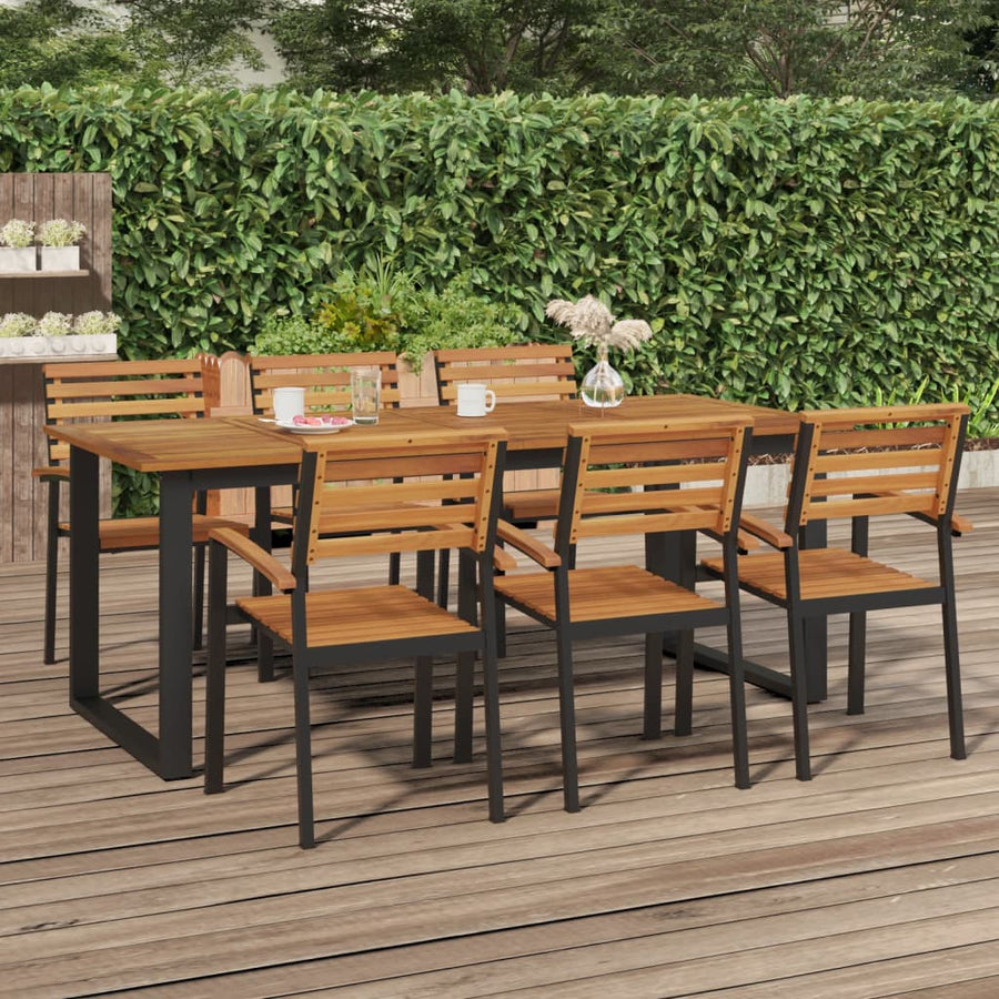 Tuintafel Met U-Vormige Poten 200X90X75 Cm Massief Acaciahout 200 x 90 x 75 cm