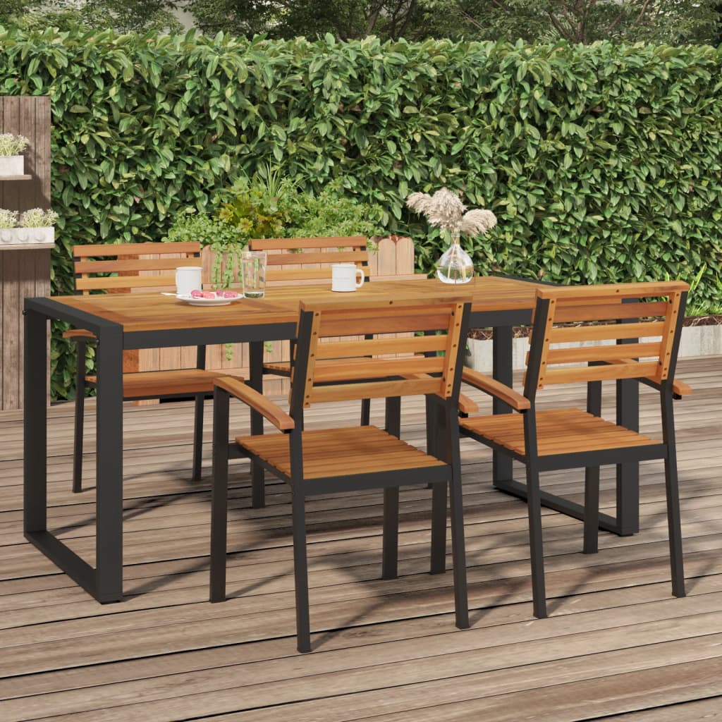 Tuintafel Met U-Vormige Poten Massief Acaciahout 180 x 90 x 75 cm