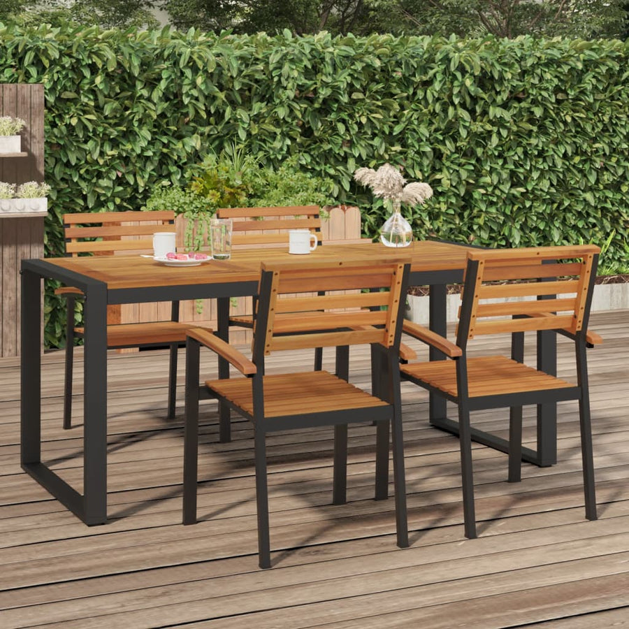 Tuintafel Met U-Vormige Poten Massief Acaciahout 180 x 90 x 75 cm
