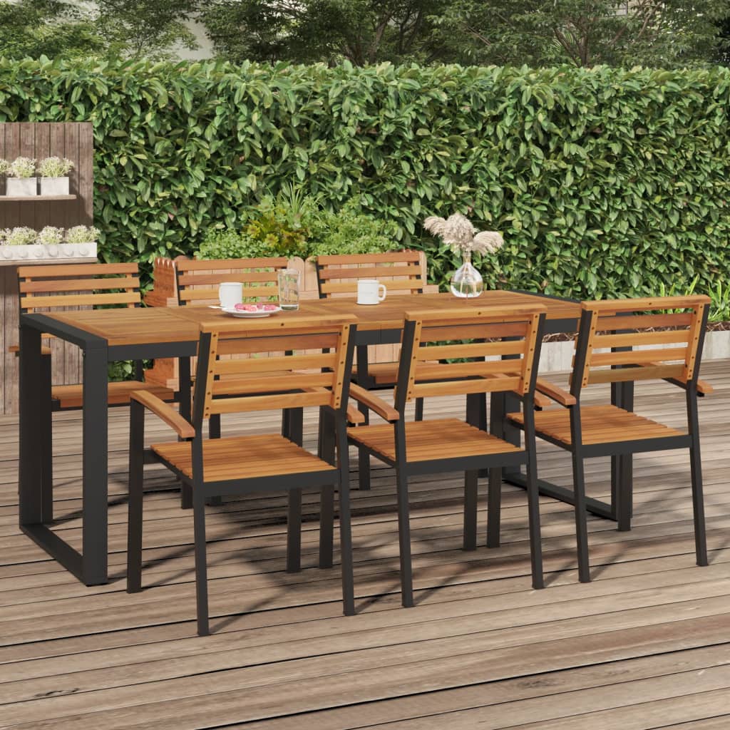 Tuintafel Met U-Vormige Poten Massief Acaciahout 200 x 90 x 75 cm