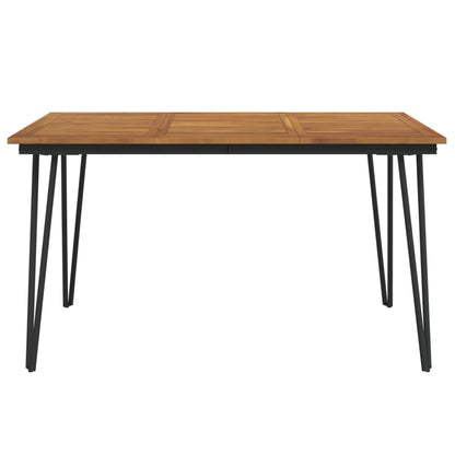 Tuintafel met haarspeldpoten 140x80x75 cm massief acaciahout