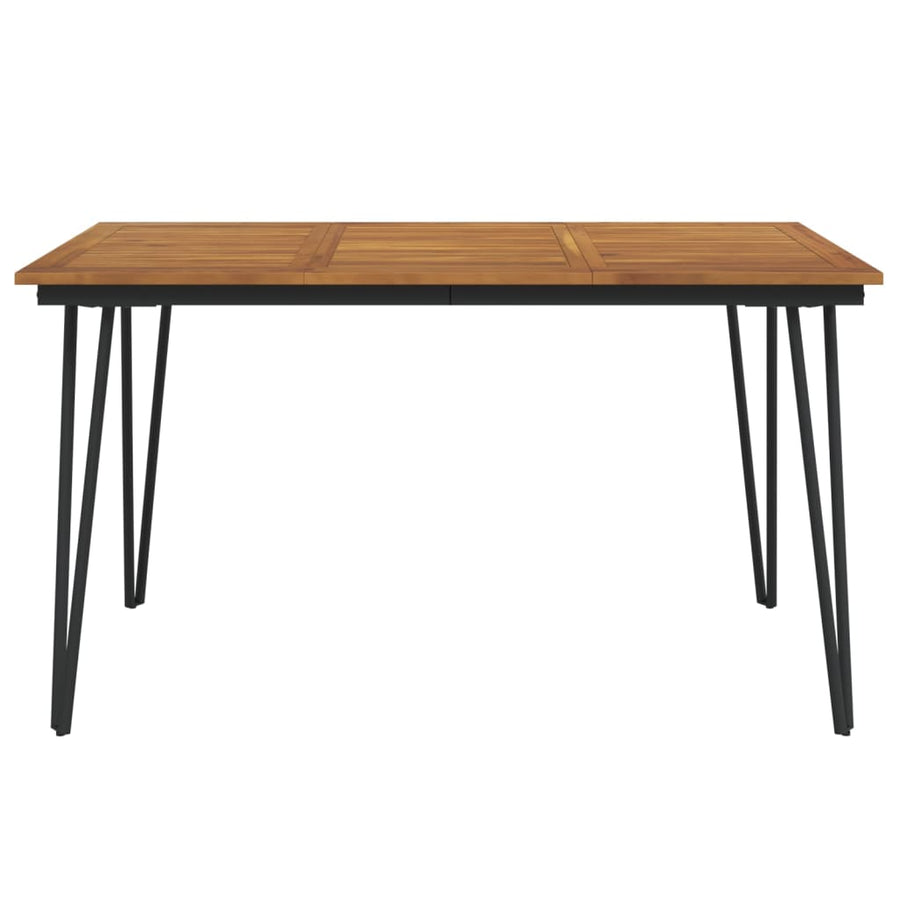 Tuintafel met haarspeldpoten 140x80x75 cm massief acaciahout