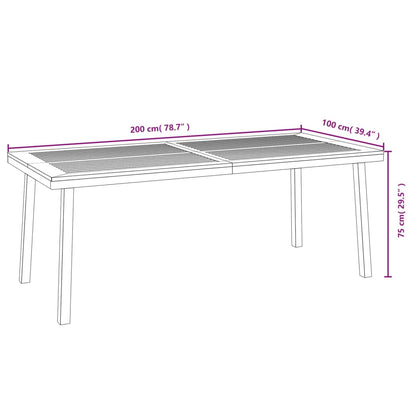 Tuintafel 200x100x75 cm massief acaciahout