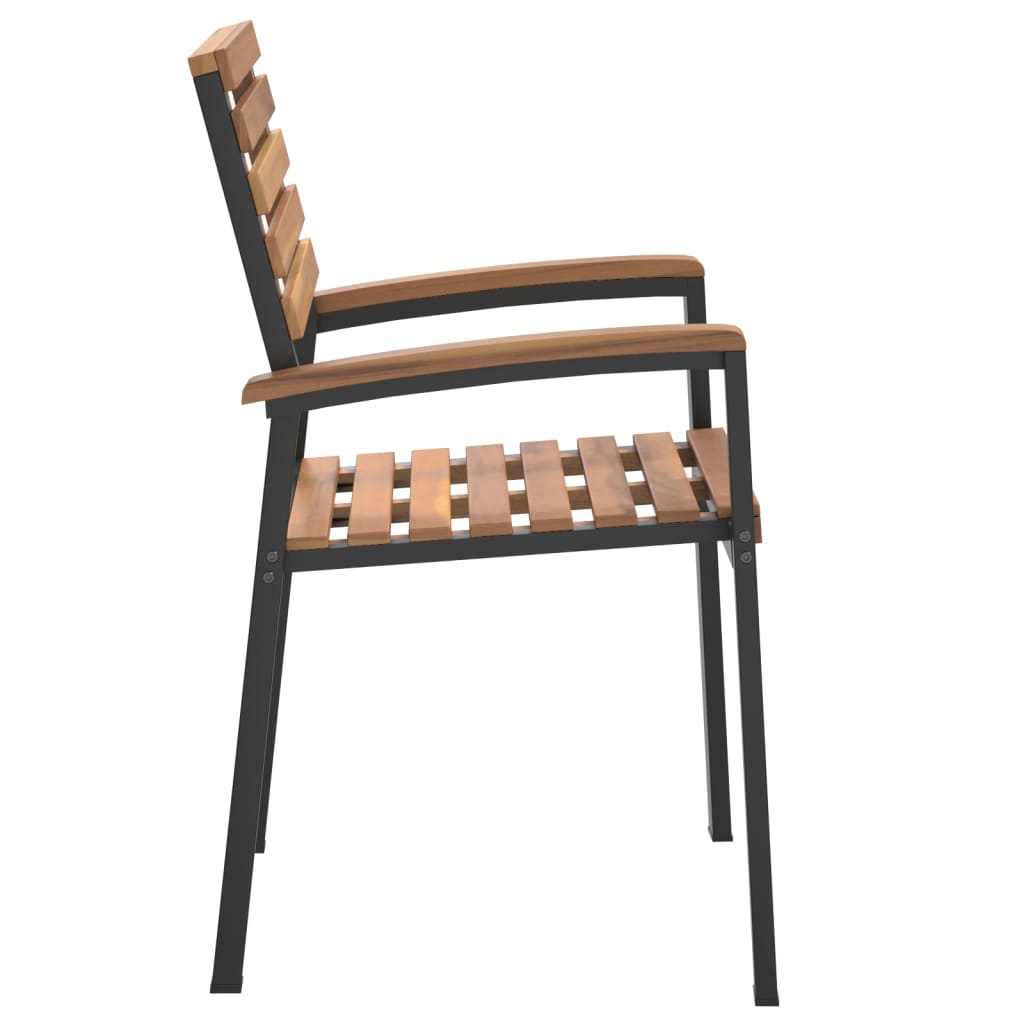 Tuinstoelen Stapelbaar Massief Acaciahout En Metaal 4