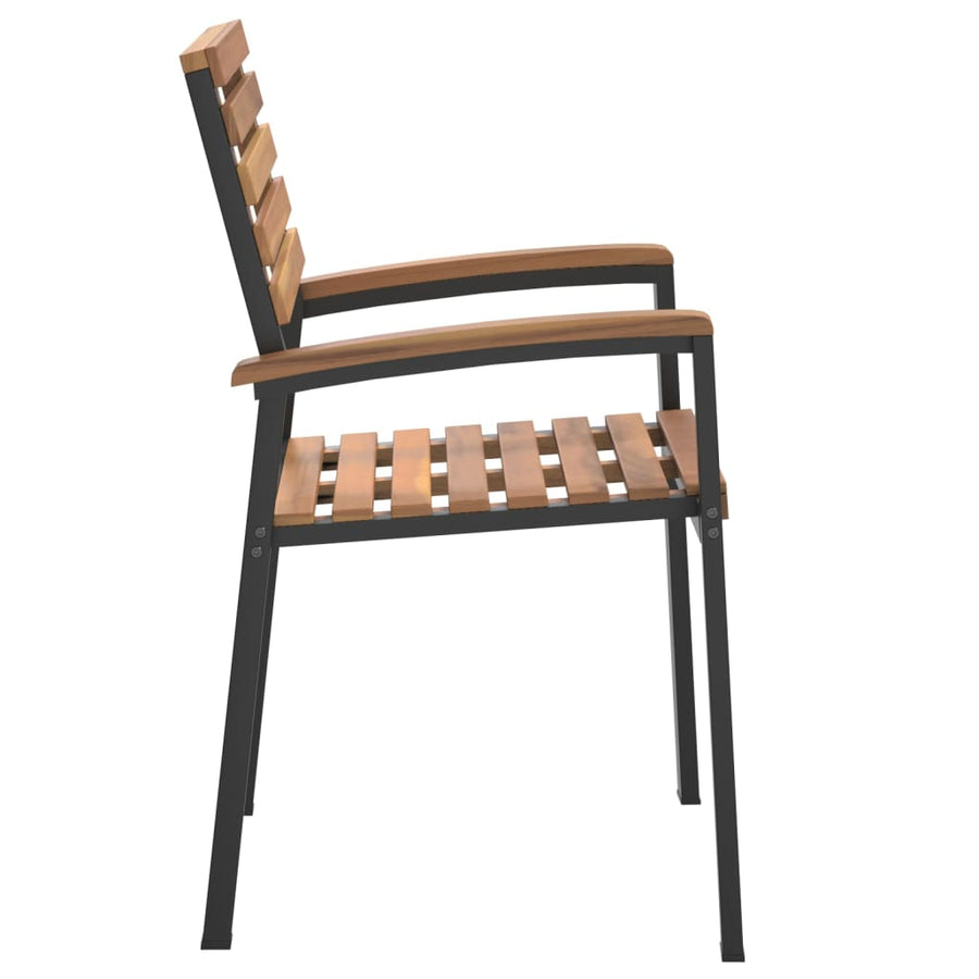 Tuinstoelen Stapelbaar Massief Acaciahout En Metaal 4