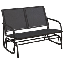 Schuifbank Tuin 120,5X76X86,5 Cm Textielfolie En Staal Zwart